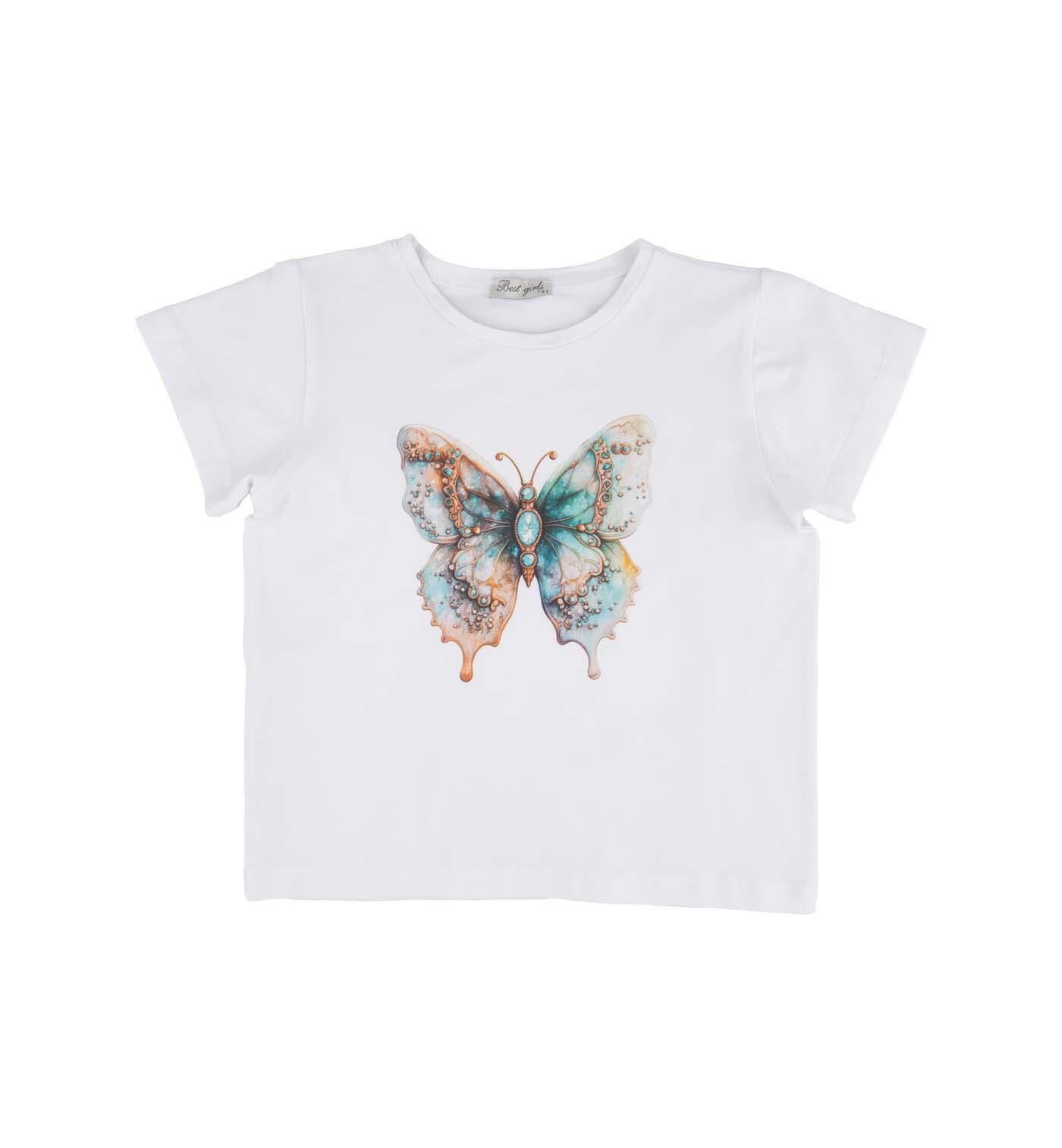 KIZ ÇOCUK KELEBEK  BASKILI BLUZ