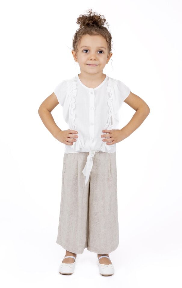 KIZ ÇOCUK KETEN KARIŞIMLI PANTOLON