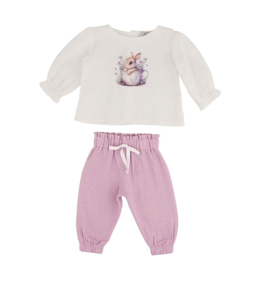 KIZ BEBEK 2'Lİ PANTOLON-BLUZ TAKIM