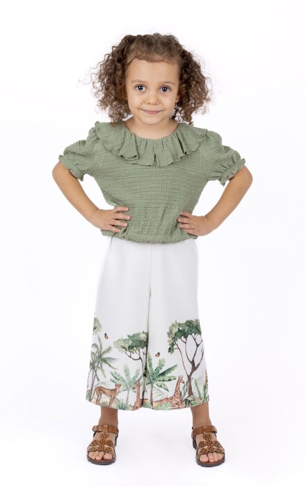 KIZ ÇOCUK BASKILI PANTOLON