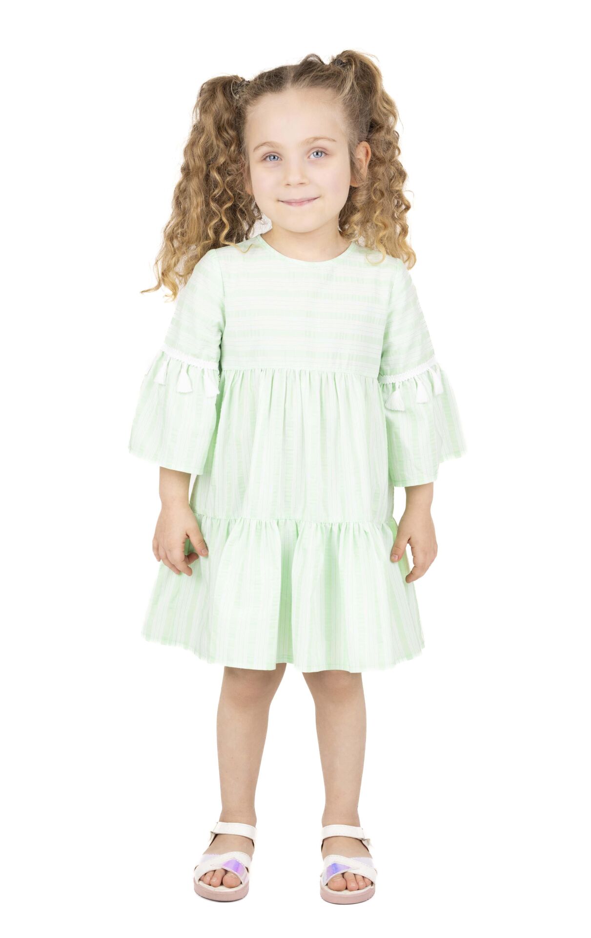 KIZ ÇOCUK ÇİZGİLİ ELBİSE