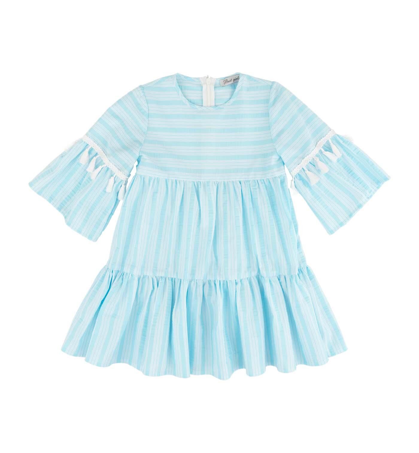 KIZ ÇOCUK ÇİZGİLİ ELBİSE