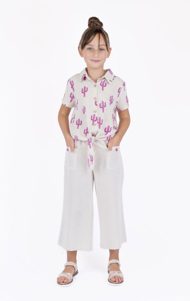 KIZ ÇOCUK KETEN KARIŞIMLI PANTOLON