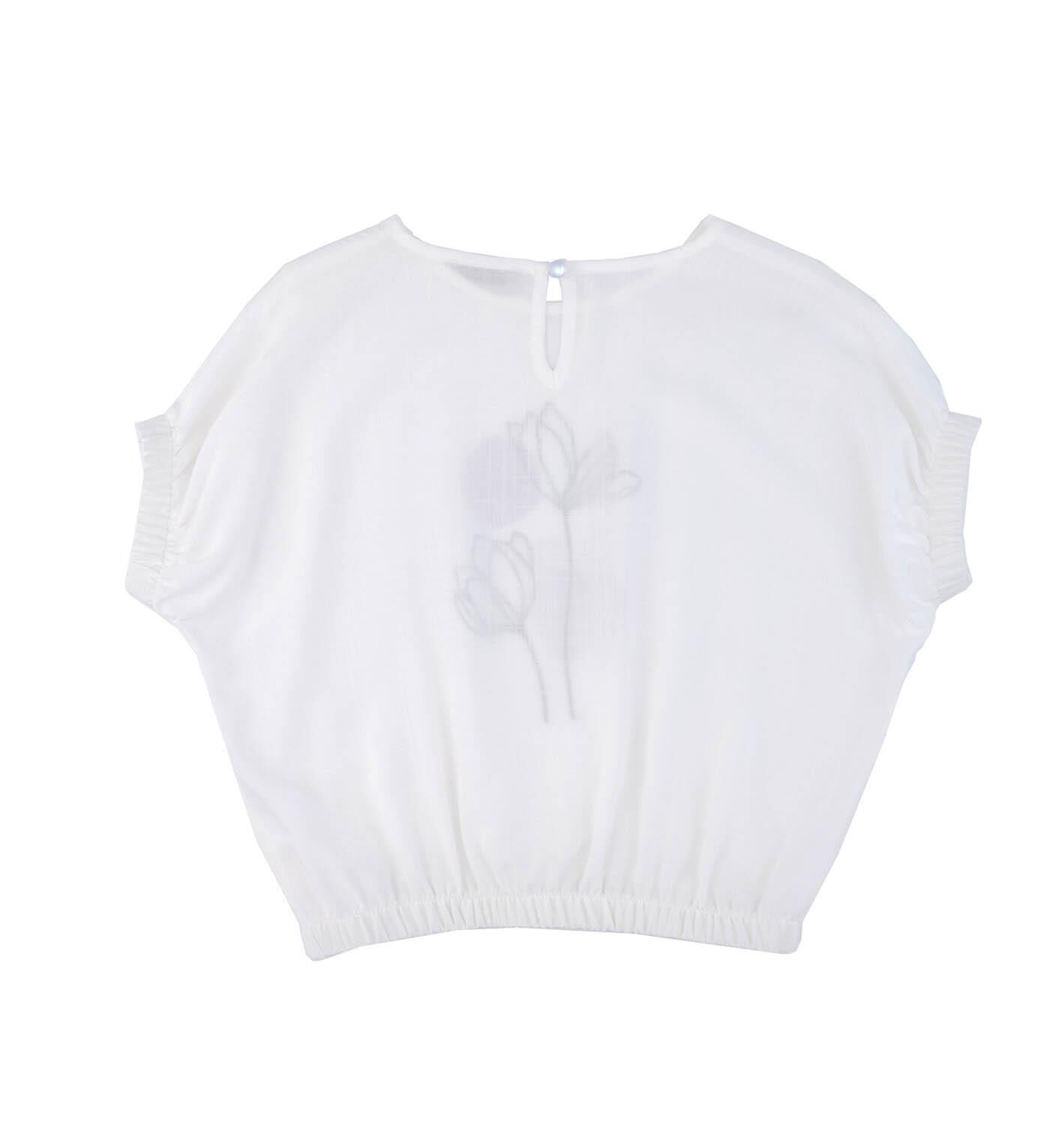 KIZ ÇOCUK BELİ LASTİKLİ BASKILI BLUZ