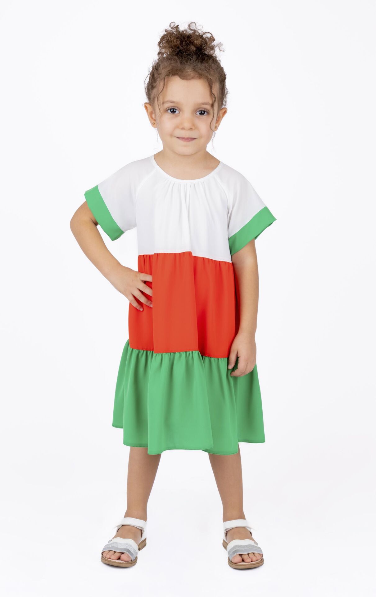 KIZ ÇOCUK BLOKLU ÇOK RENKLİ ELBİSE