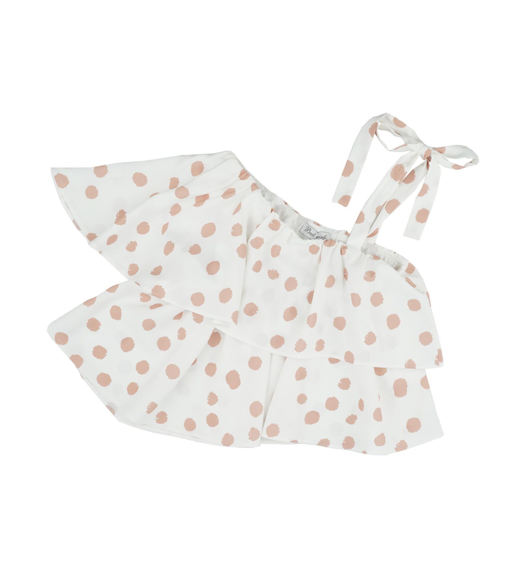 KIZ ÇOCUK PUANTİYE DESENLİ ASİMETRİK BLUZ