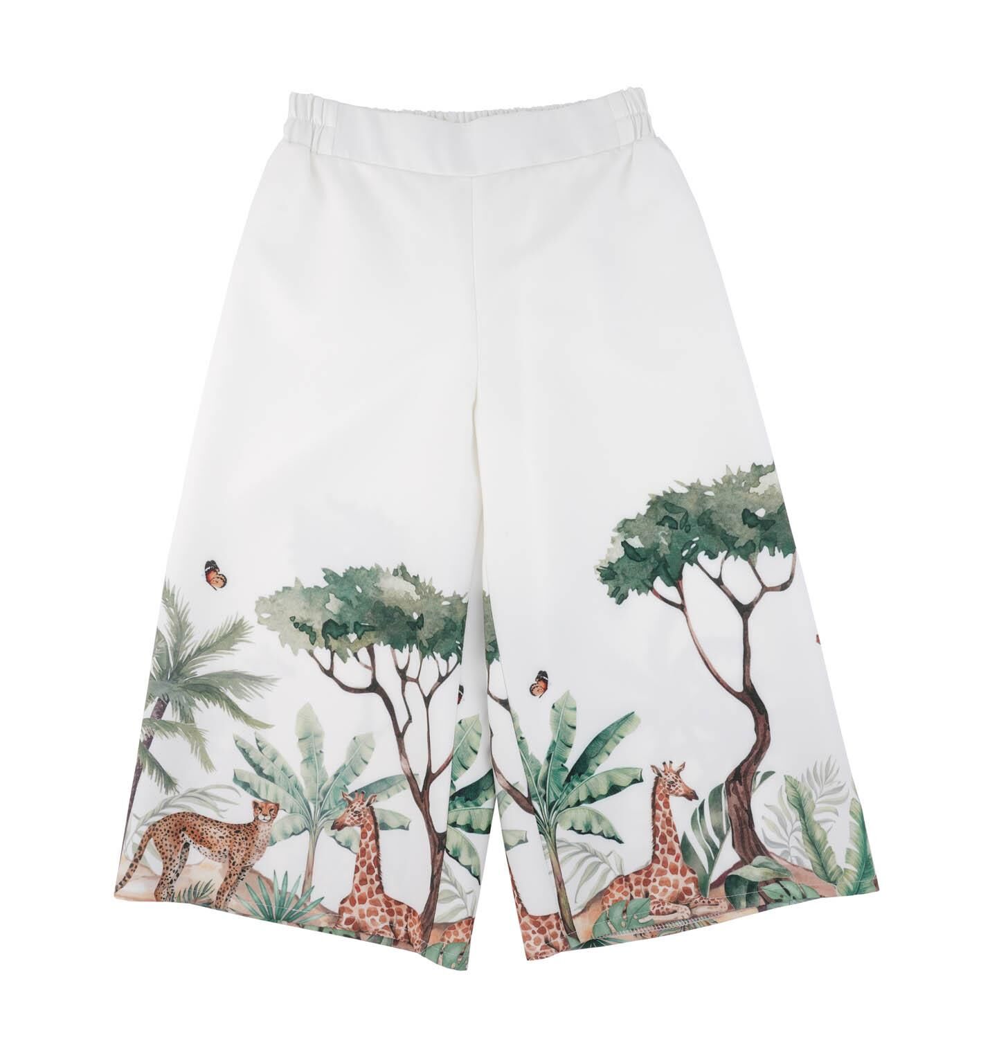 KIZ ÇOCUK HAYVAN DESENLİ BASKILI PANTOLON