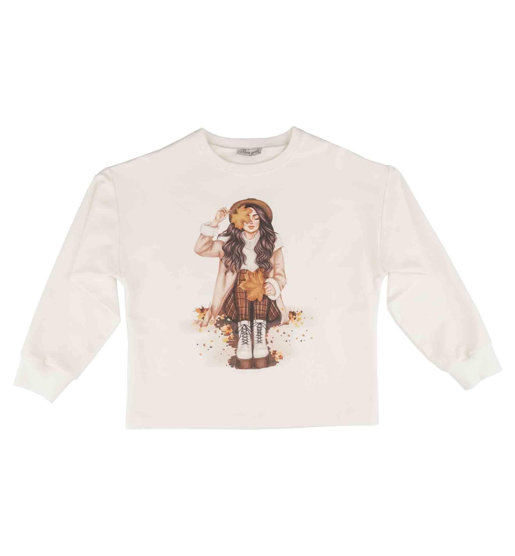 KIZ ÇOCUK BASKILI SWEATSHIRT