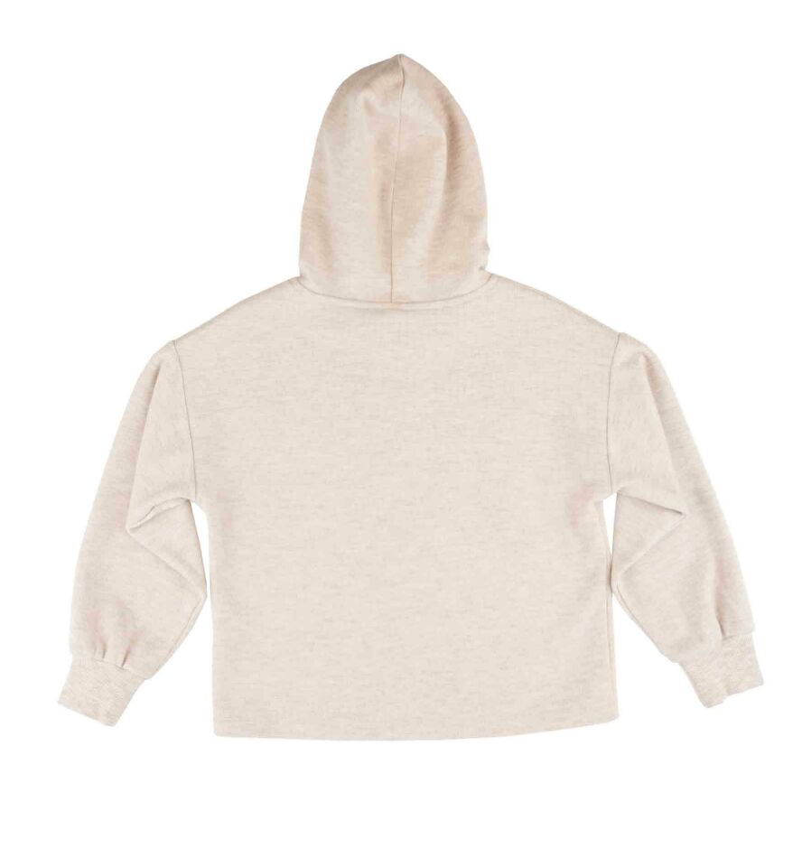 KIZ ÇOCUK SÜS İPLİ KAPÜŞONLU SWEATSHIRT
