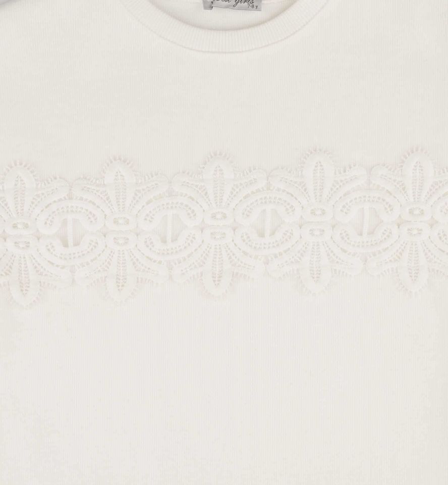 KIZ ÇOCUK DANTEL İŞLEMELİ SWEATSHIRT