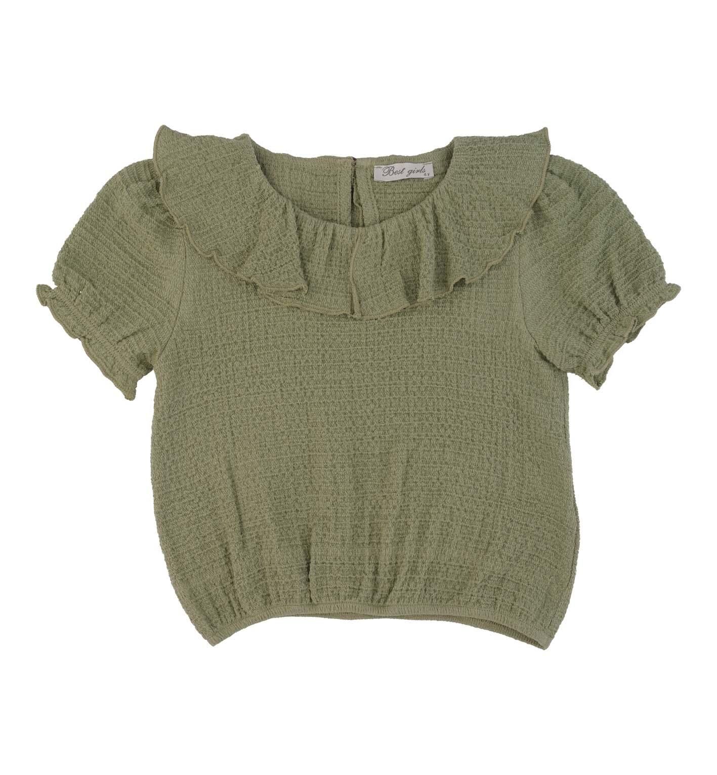 KIZ ÇOCUK YAKASI VOLANLI BLUZ