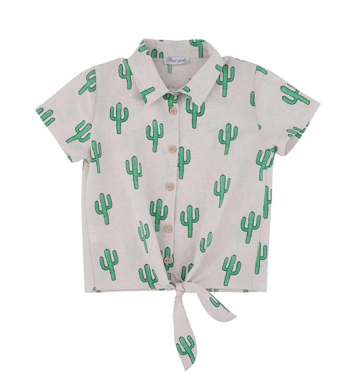 KIZ ÇOCUK ÖNÜ BAĞLAMALI GÖMLEK