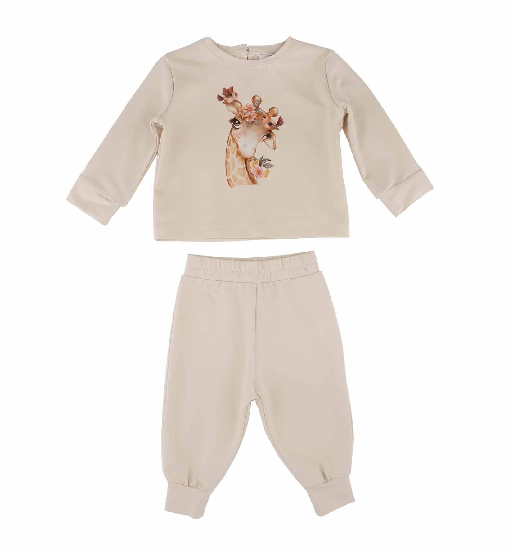 KIZ BEBEK BASKILI EŞOFMAN TAKIMI