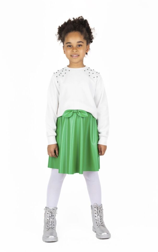 KIZ ÇOCUK BONCUKLU SWEATSHIRT