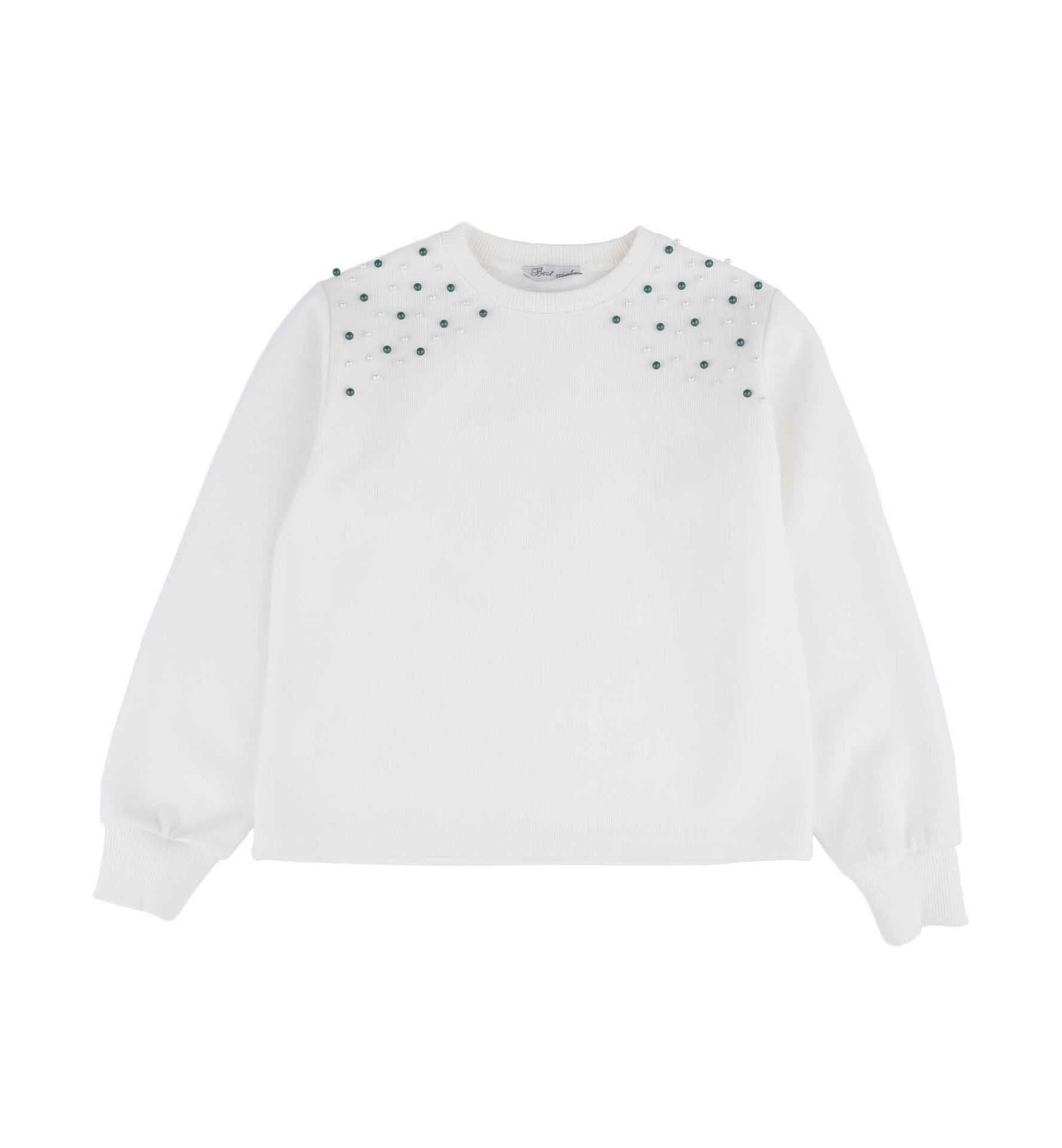 KIZ ÇOCUK BONCUKLU SWEATSHIRT