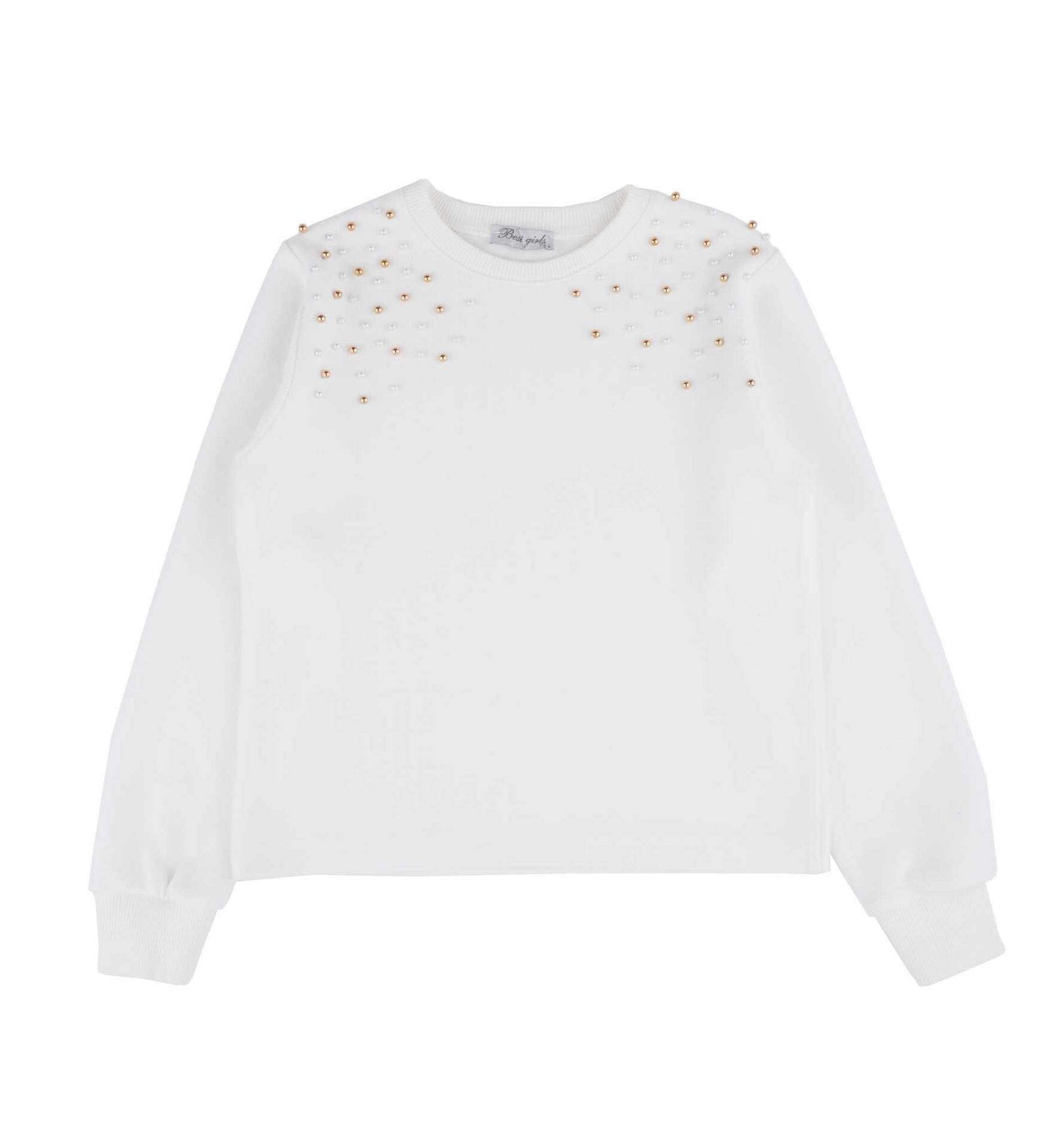KIZ ÇOCUK BONCUKLU SWEATSHIRT