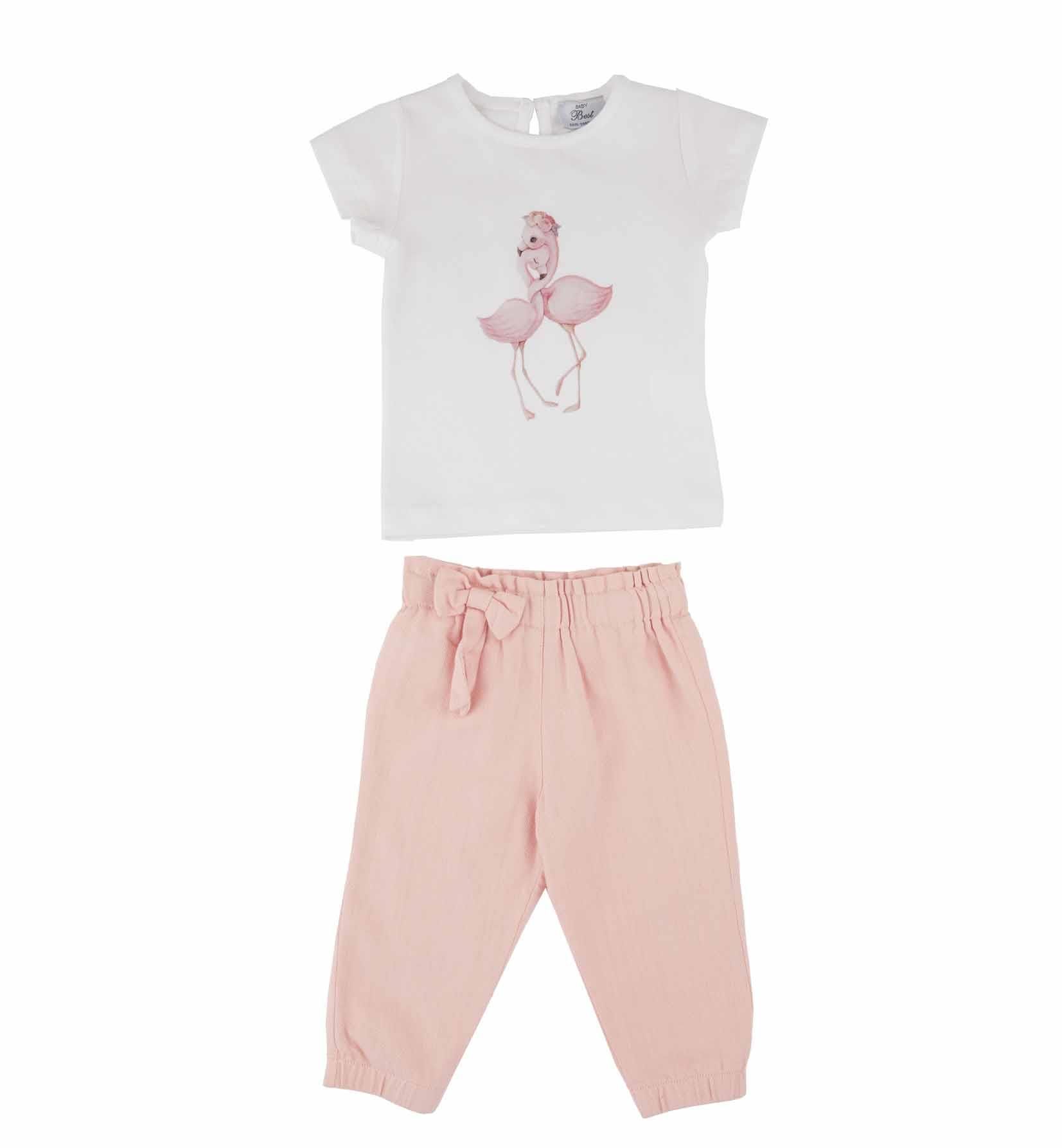 KIZ BEBEK FİYONKLU PANTOLON TAKIM