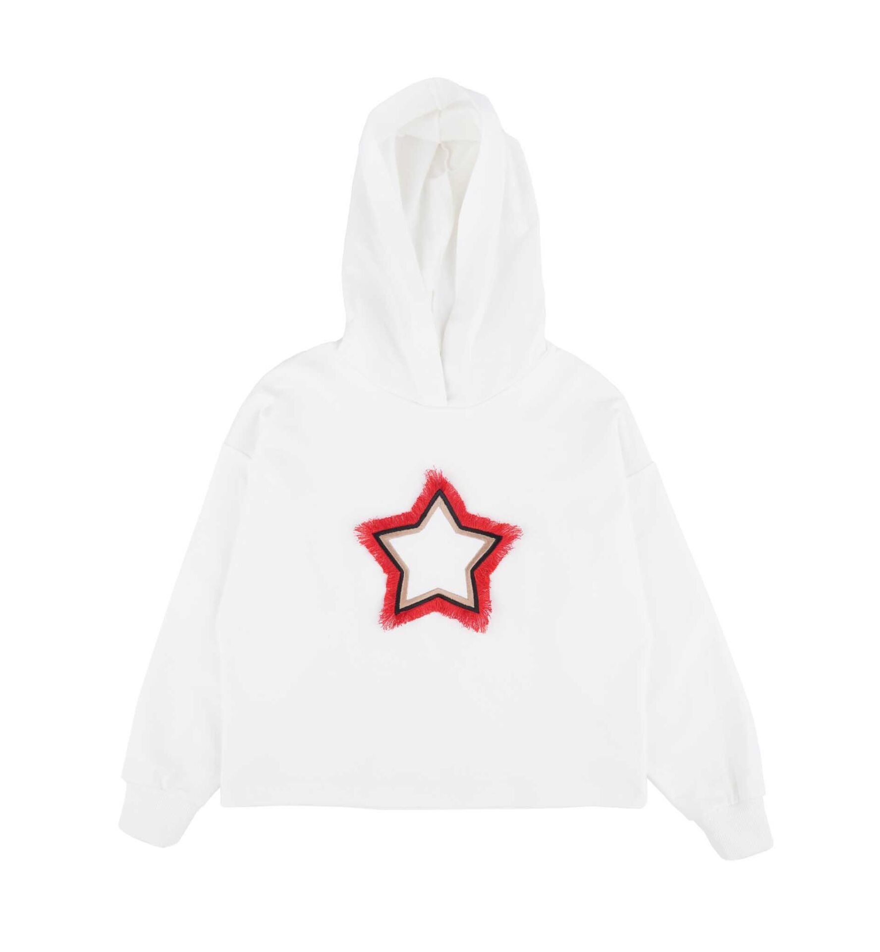 KIZ ÇOCUK KAPÜŞONLU YILDIZLI SWEATSHIRT