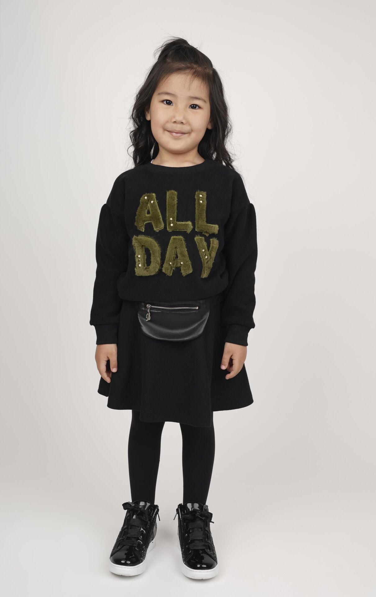 KIZ ÇOCUK YAZI BASKILI SWEATSHIRT