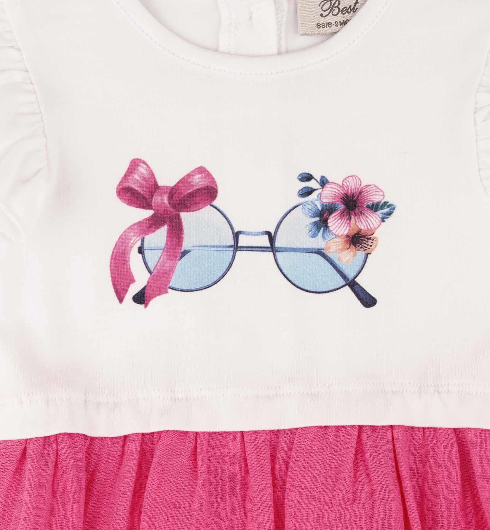 KIZ BEBEK KOLU VOLANLI ÇİFT RENKLİ ELBİSE