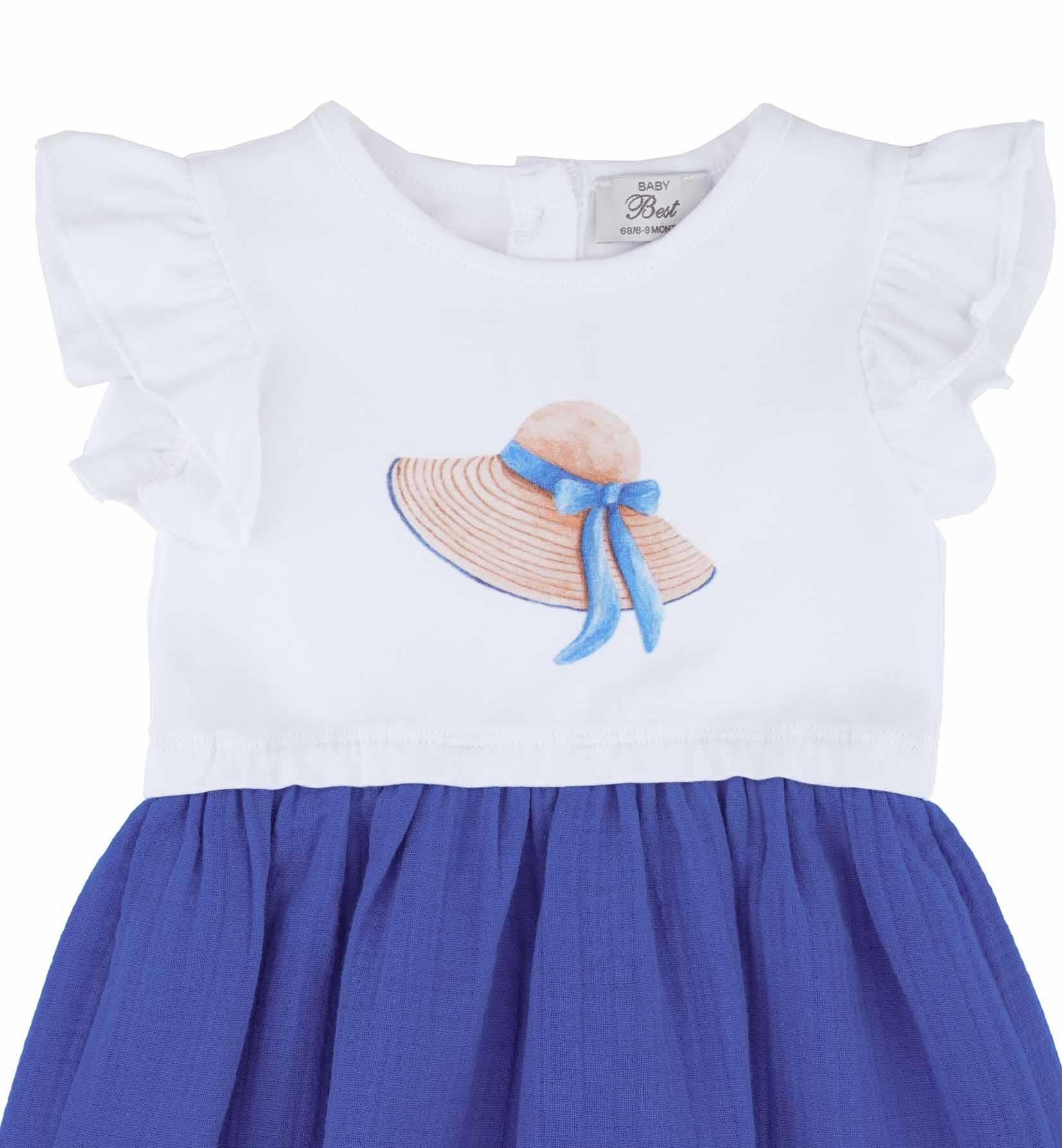 KIZ BEBEK KOLU VOLANLI ÇİFT RENKLİ ELBİSE