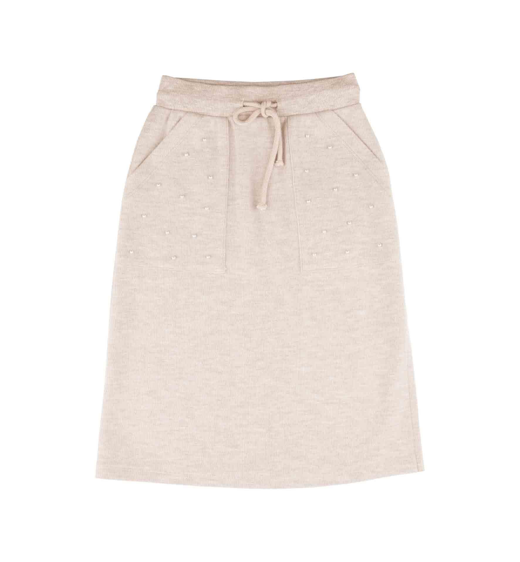 KIZ ÇOCUK İNCİ DETAYLI ETEK