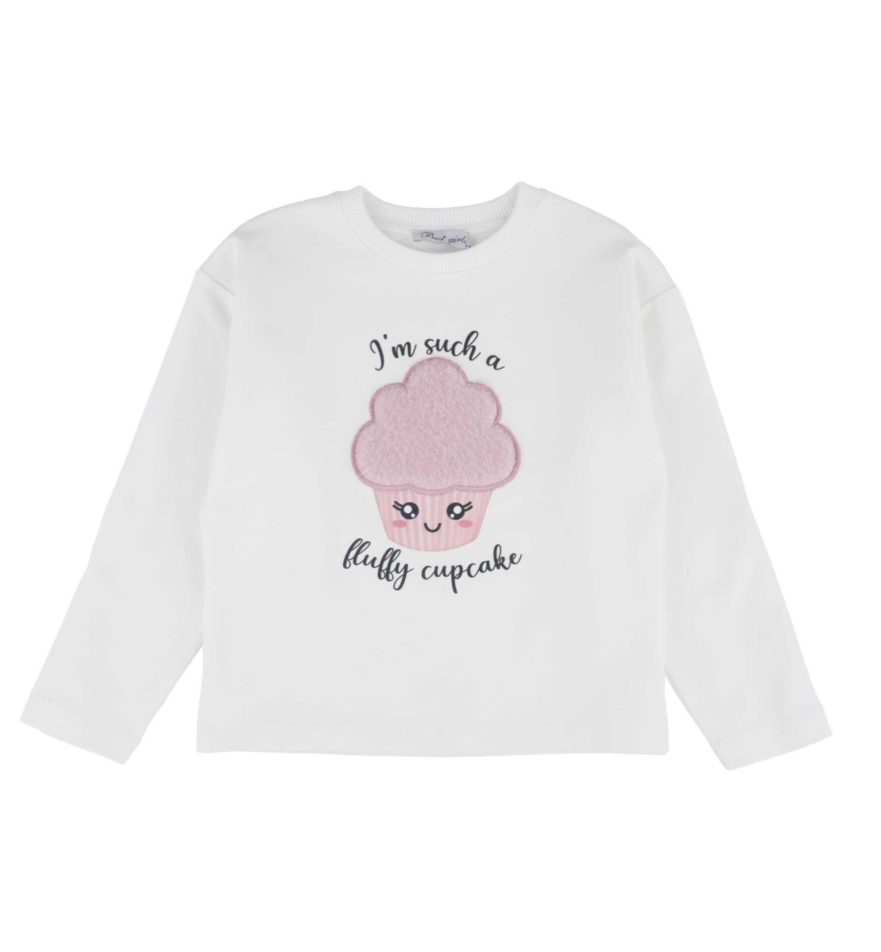 KIZ ÇOCUK CUPCAKE İŞLEMELİ SWEATSHIRT