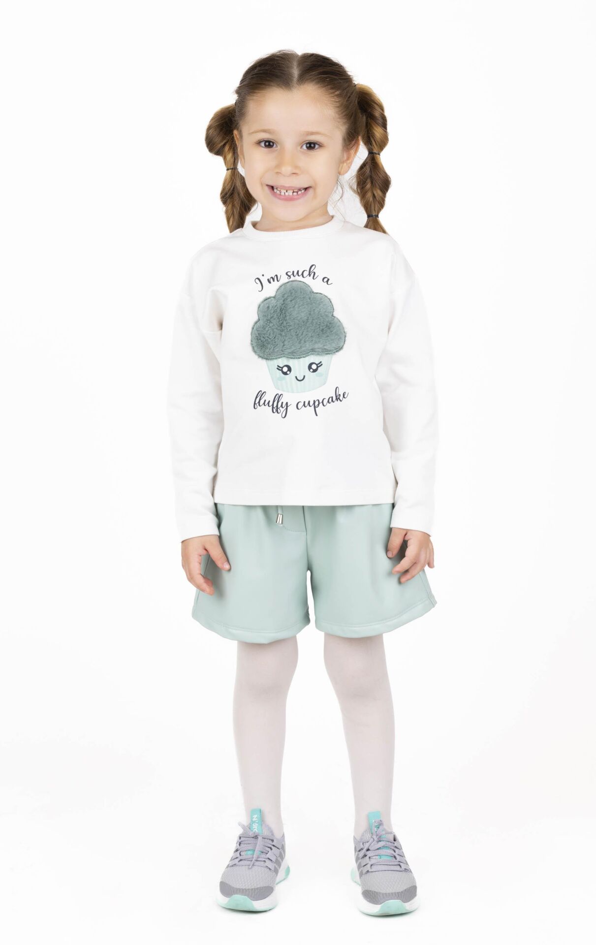 KIZ ÇOCUK CUPCAKE İŞLEMELİ SWEATSHIRT