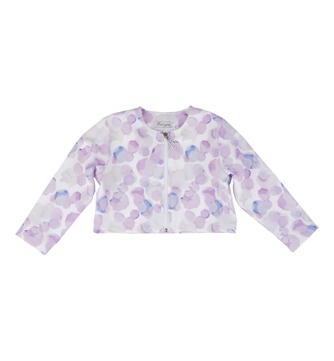 KIZ ÇOCUK DESENLİ CROP CEKET