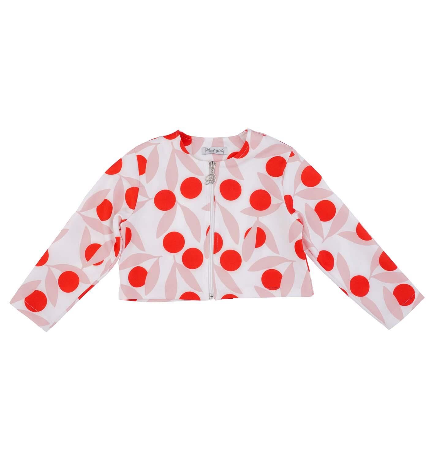 KIZ ÇOCUK DESENLİ CROP CEKET