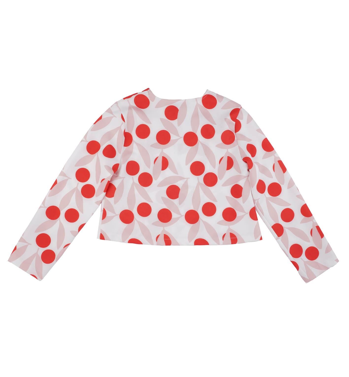 KIZ ÇOCUK DESENLİ FERMUARLI CROP CEKET