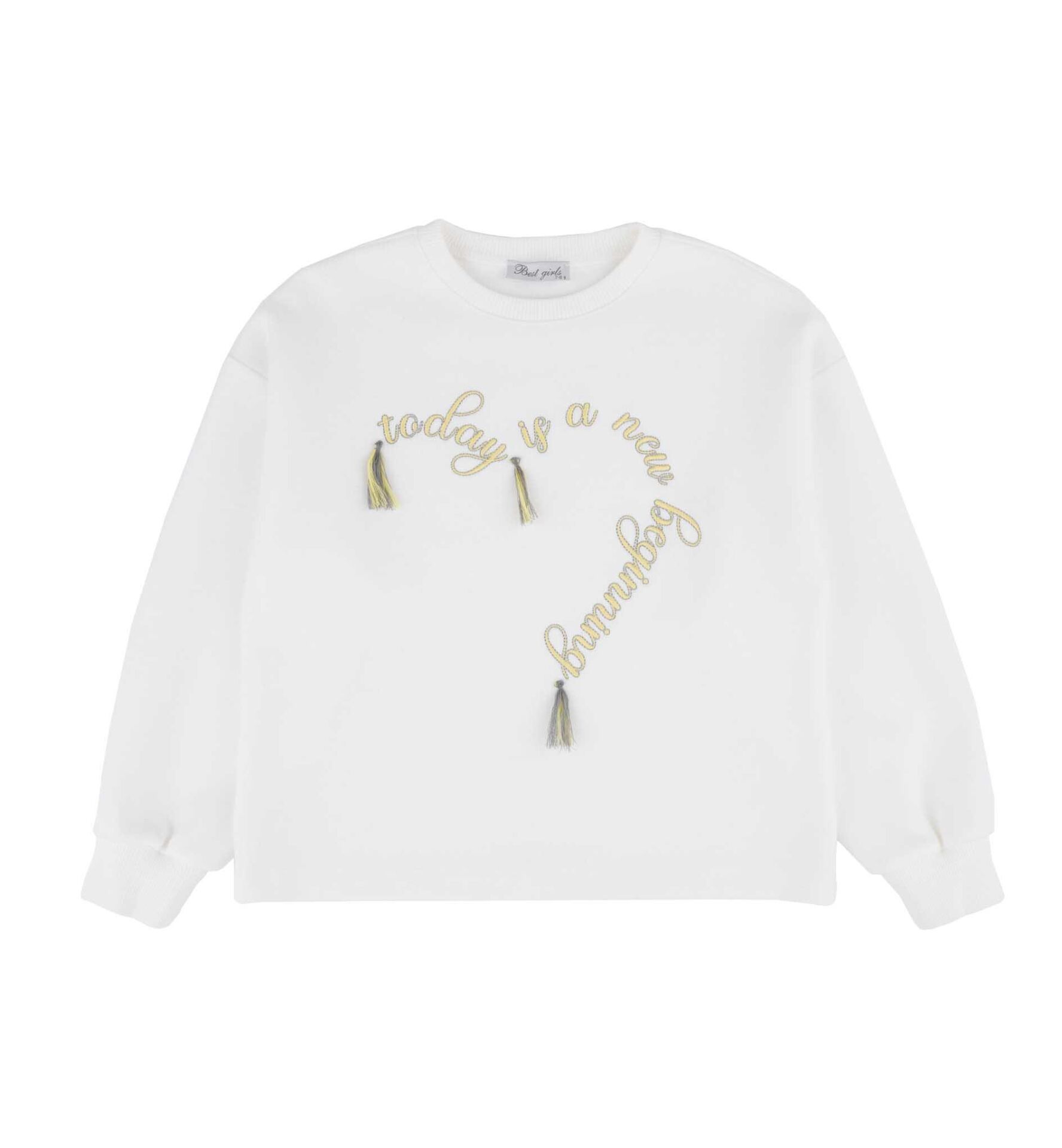 KIZ ÇOCUK NAKIŞLI SWEATSHIRT