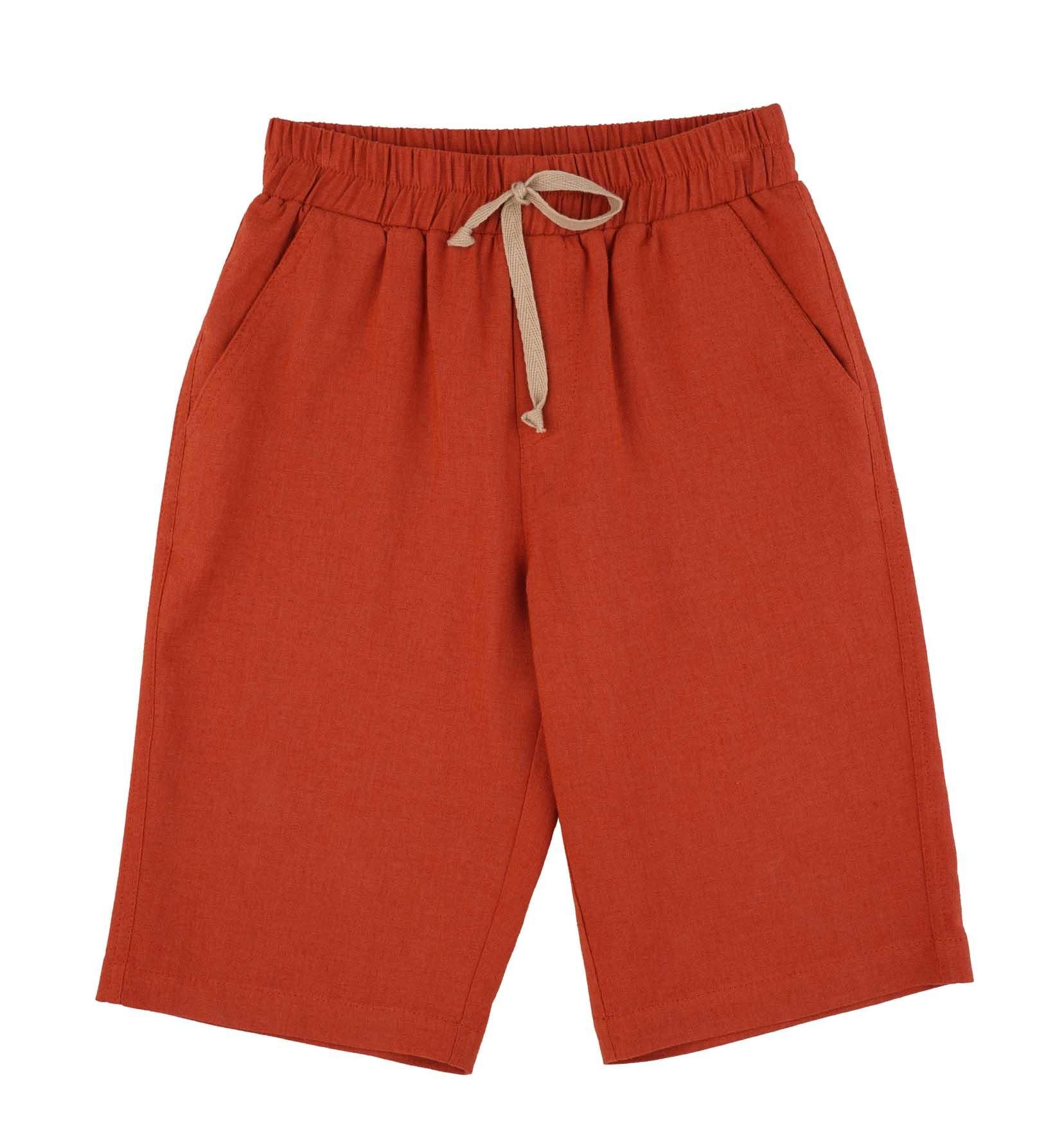 ERKEK ÇOCUK BELİ LASTİKLİ KETEN KARIŞIMLI ŞORT