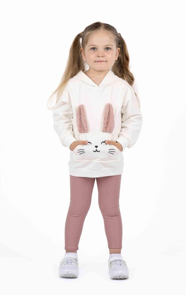 KIZ ÇOCUK KANGURU CEPLİ SWEATSHIRT