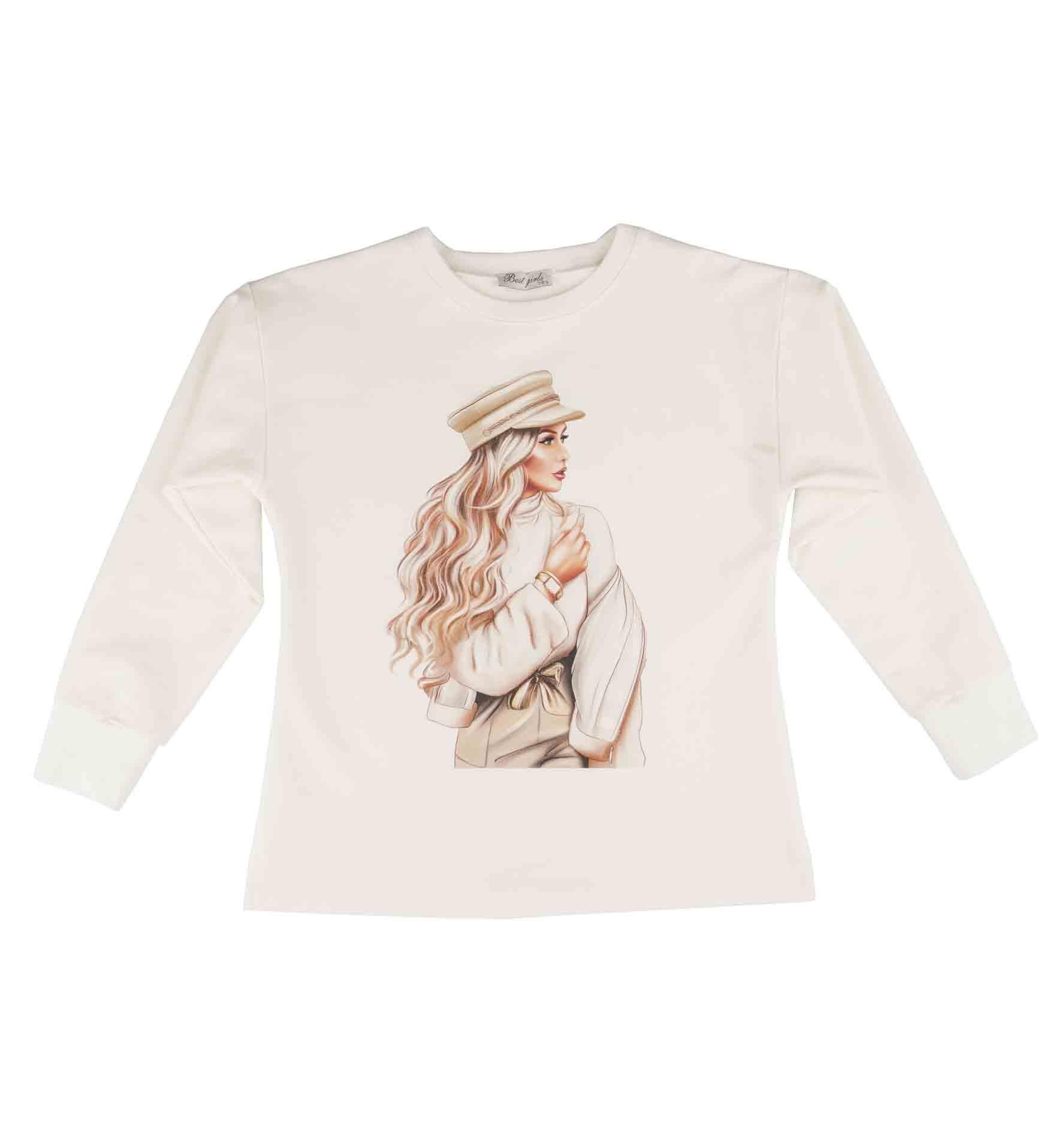 KIZ ÇOCUK BASKILI SWEATSHIRT