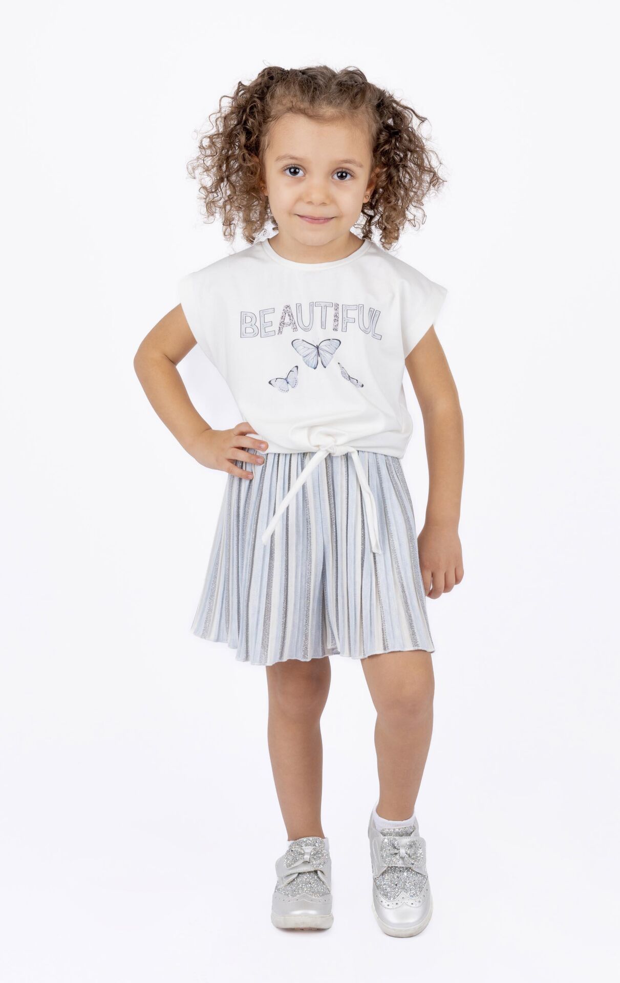 KIZ ÇOCUK ÇİZGİLİ ŞORT