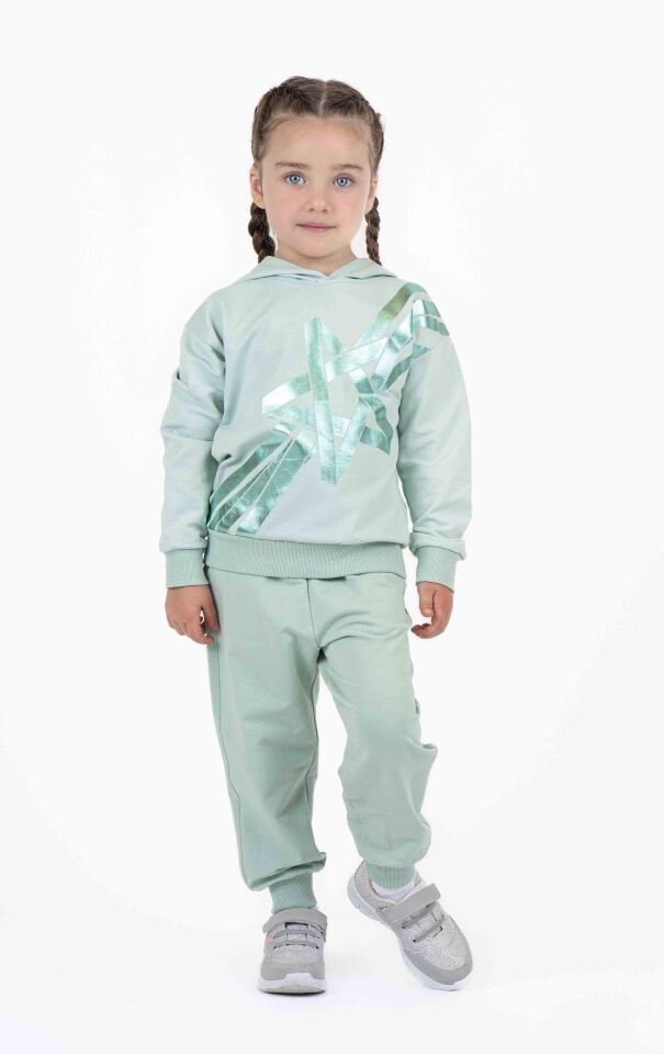 KIZ ÇOCUK HOLOGRAM BASKILI SWEATSHIRT