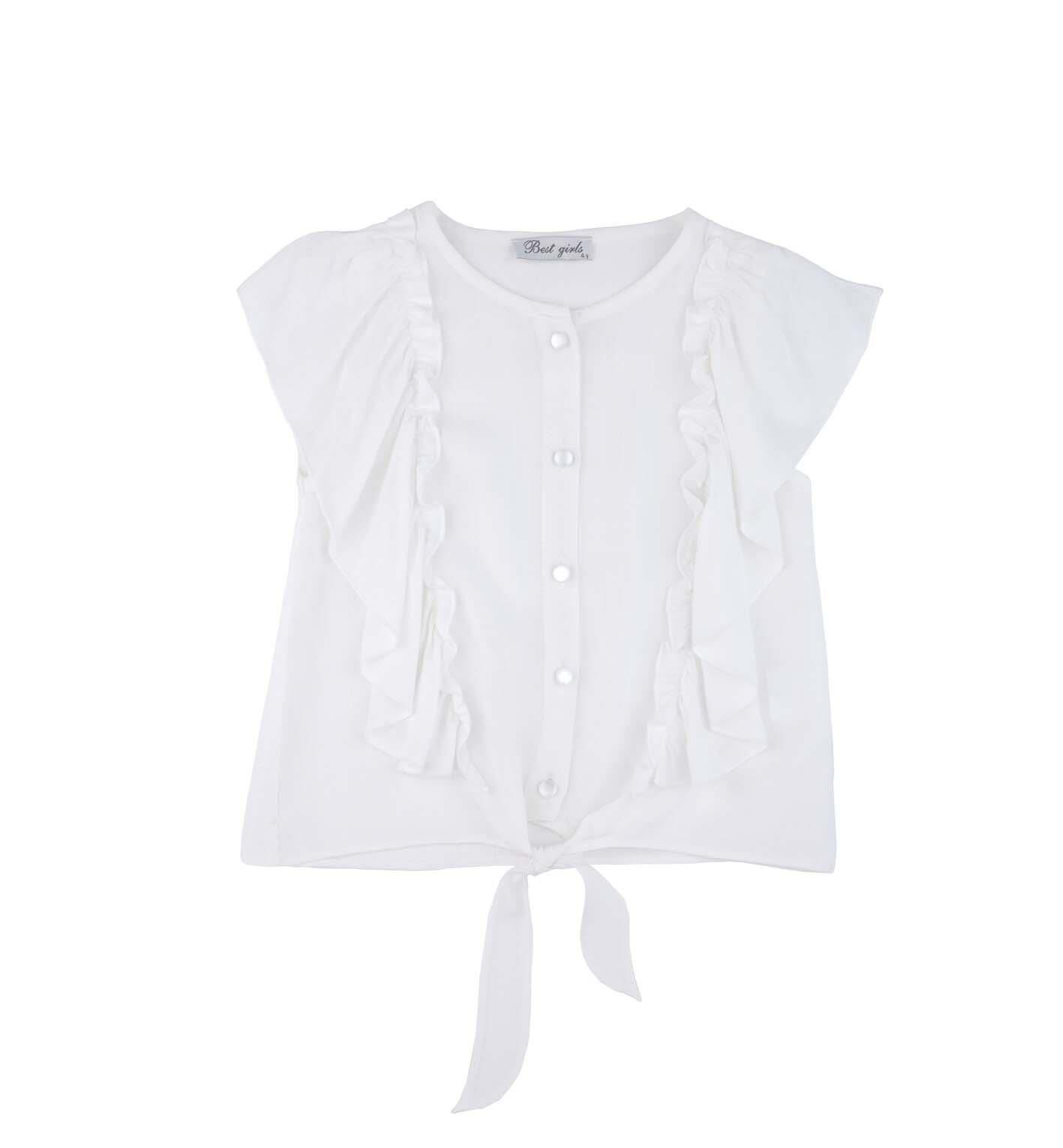 KIZ ÇOCUK ÖNDEN BAĞLAMALI GÖMLEK