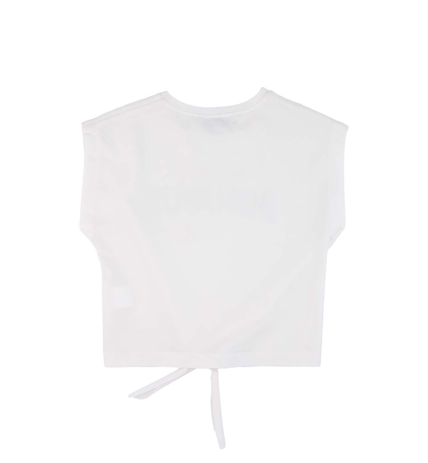 KIZ ÇOCUK YAZI BASKILI ÖNDEN BAĞLAMALI BLUZ