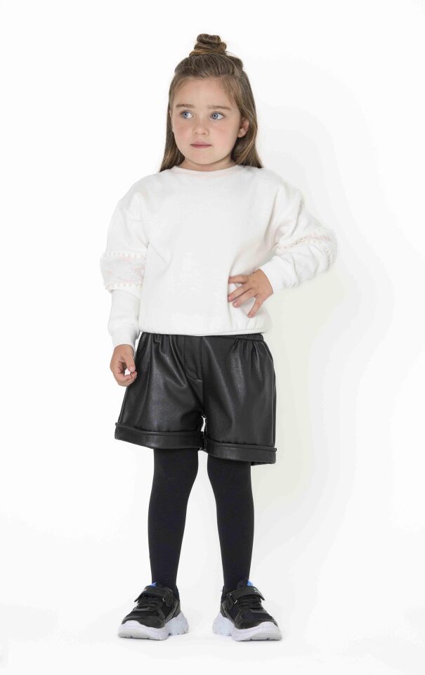 KIZ ÇOCUK BELİ LASTİKLİ ŞORT