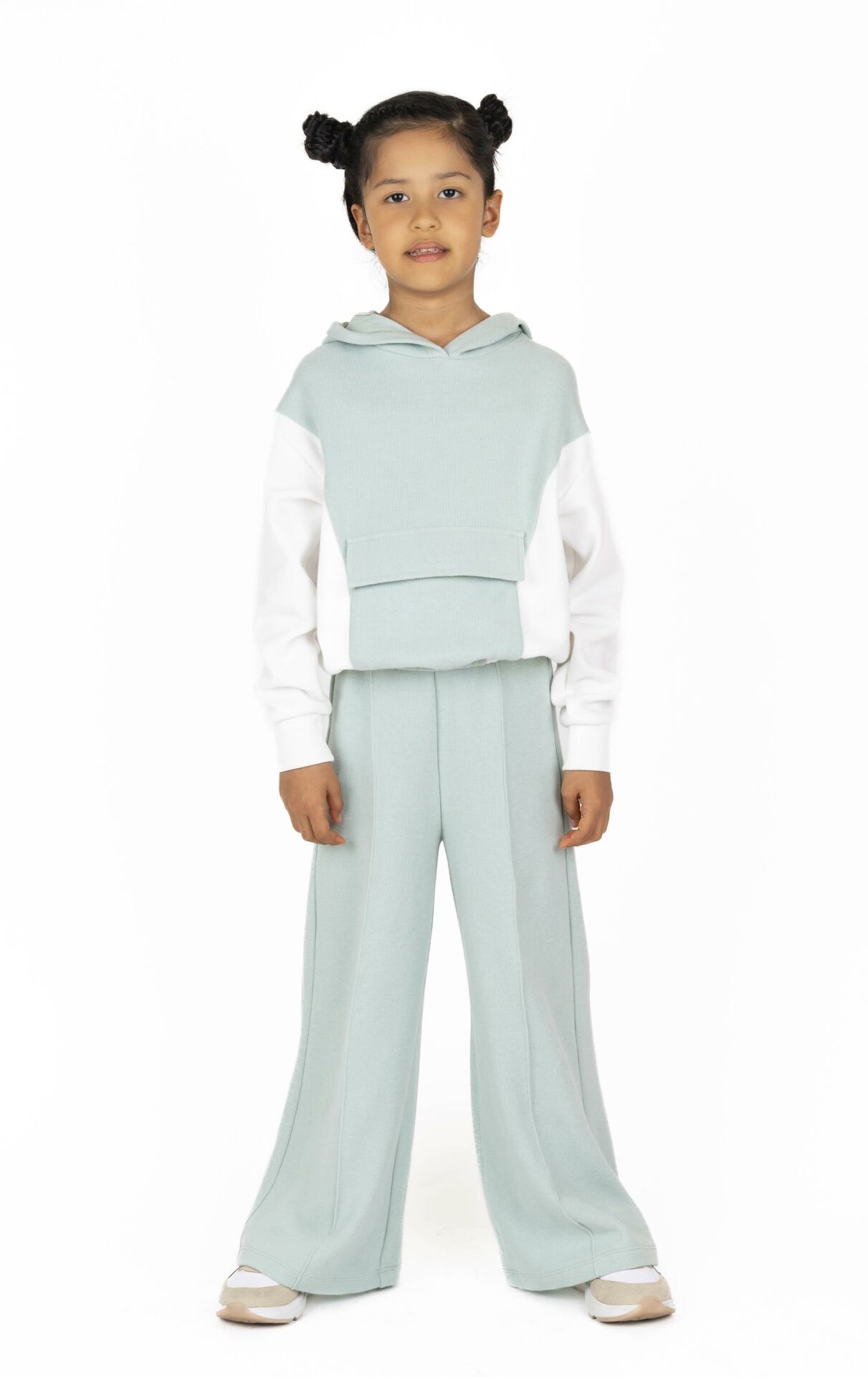 KIZ ÇOCUK BOL PAÇA PANTOLON MİNT - 6